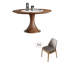 Ensembles de table de salle à manger simples ronds en bois massif brun-112375784