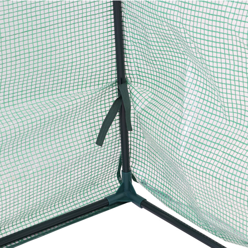 Gulianna 9' x 3' x 2' Outdoor Mini Cloche Greenhouse with a Green Cover