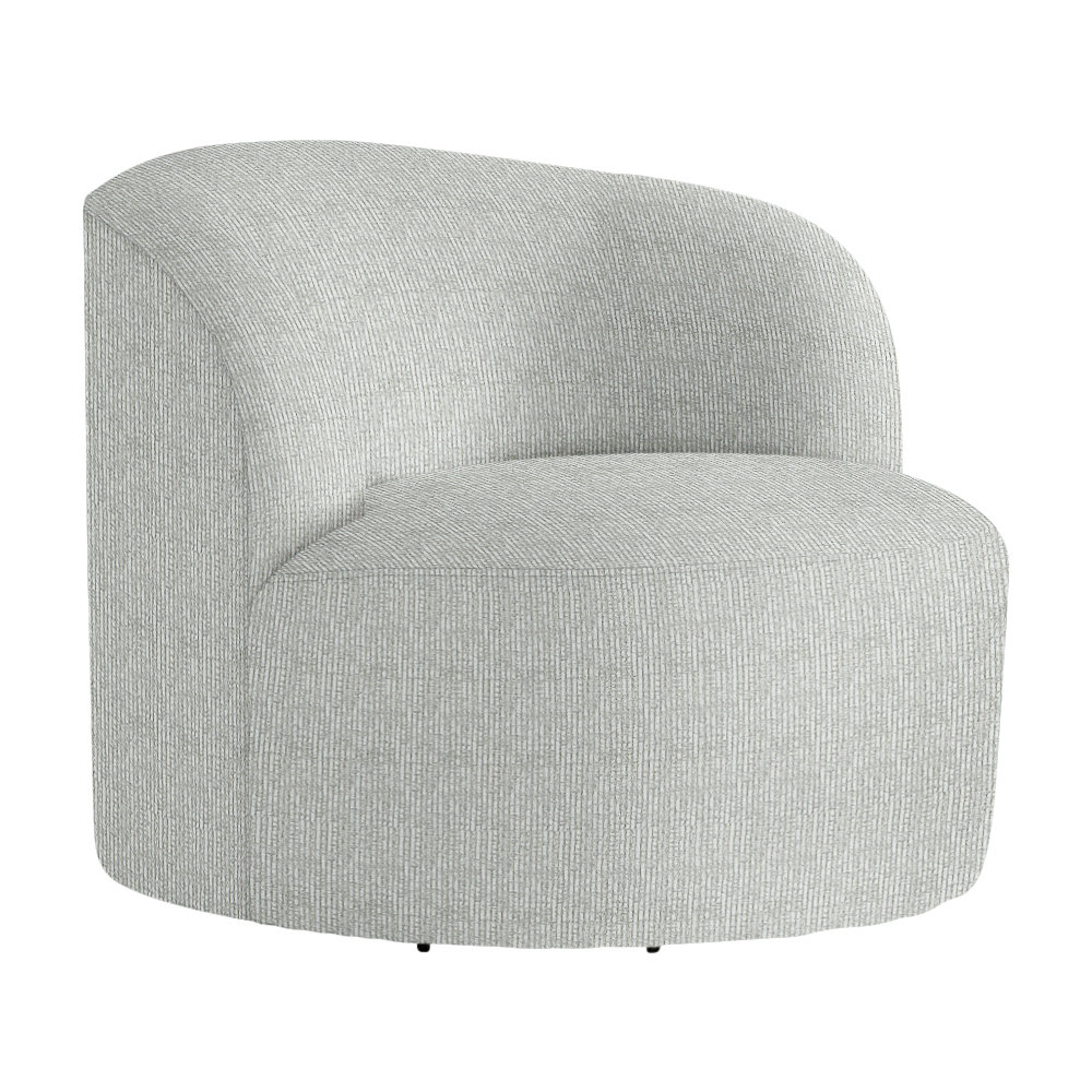 Mulia Swivel Patio Chair with Cushions, Lt Grey Chenille Woven Stripe 6023-010