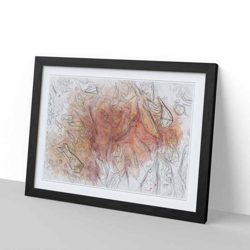 Whisper to Me in Abstract - Picture Frame Graphic Art Print, Black, 35cm H x 50cm W x 2cm D