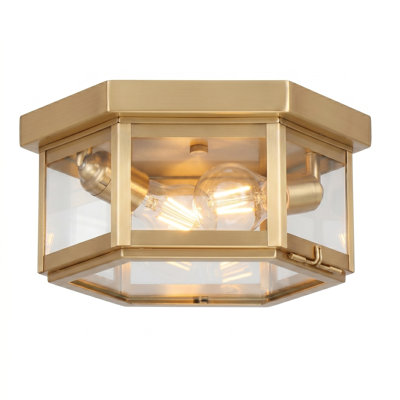 Brass Traditions - Branford - 2 lumières - 28 cm - Laiton antique - Laiton massif - Semi-encastré