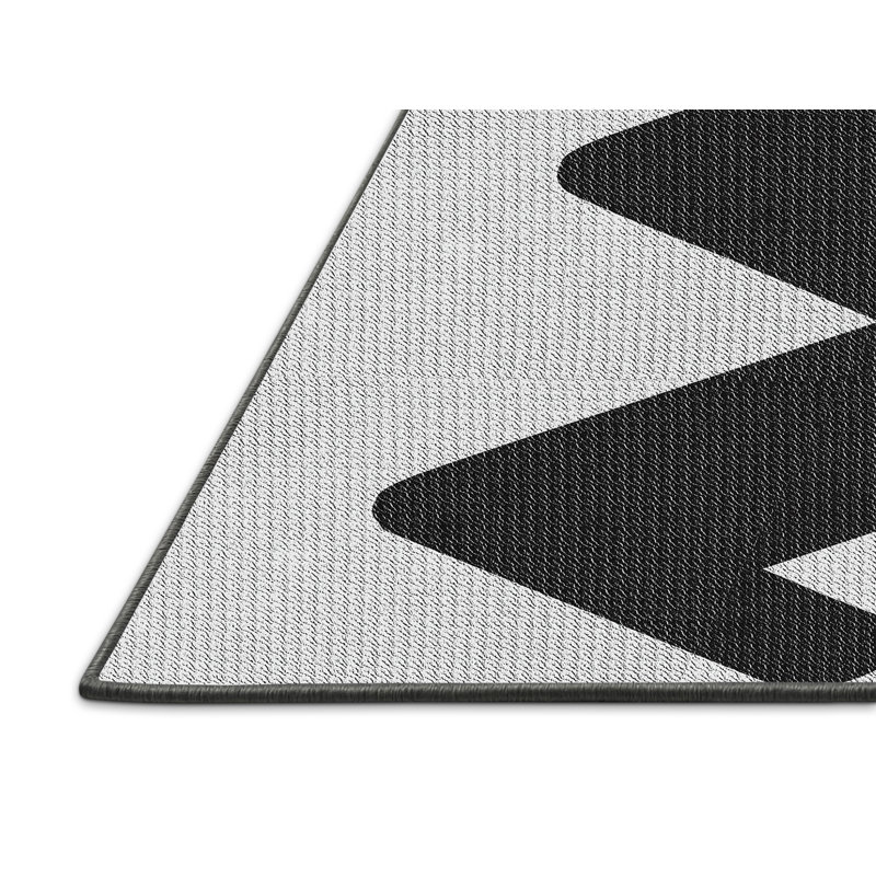 Tapis noir/gris à motifs Hoy, Rectangle 5 pi x 7 pi