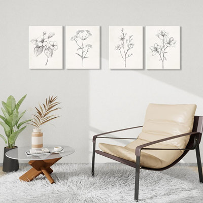 4 Piece Wrapped Canvas Wall Art