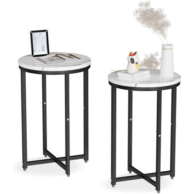 Faux Marble Side Table Set Of 2 by Ebern Designs