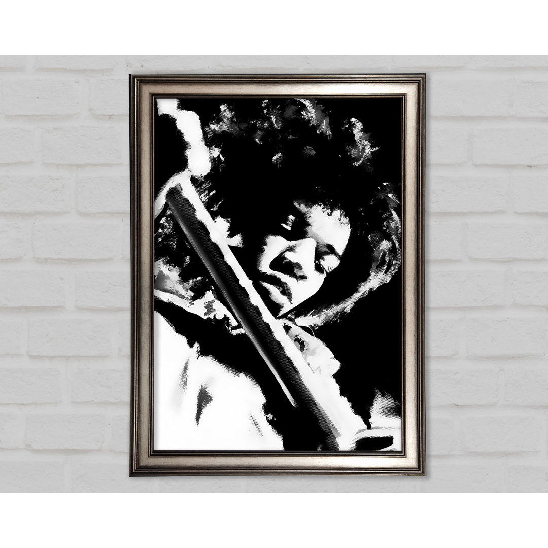 Jimi Hendrix Gitarrenlegende Gerahmter Druck