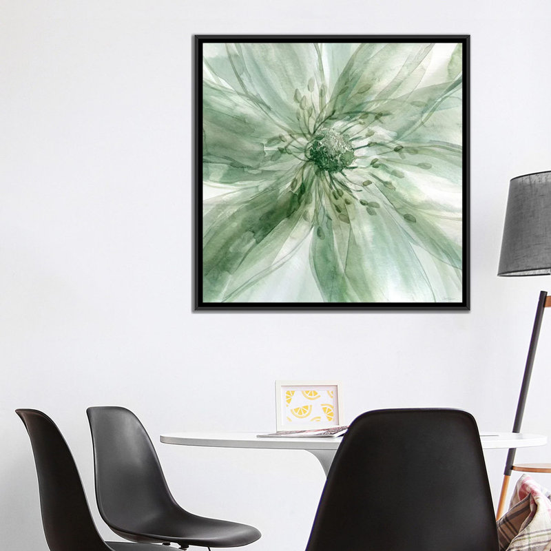 «Macro Sage Flower», impression sur toile, H 37 po x l 37 po x P 1,5 po, Toile avec cadre noir, Pas de tapis