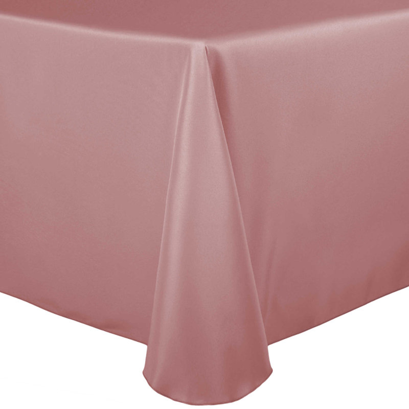 Solid Color Round Tablecloth, 120" x 72", Dusty Rose, 10