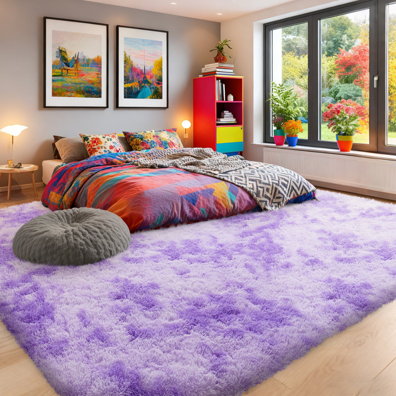 Silk-Cloud Series - Sleek Premium Velvet Area Rug, Ultra-Smooth Touch Silky Microfiber, Non-Slip & Shed-Free Minimalist Shag Rug for Bedroom