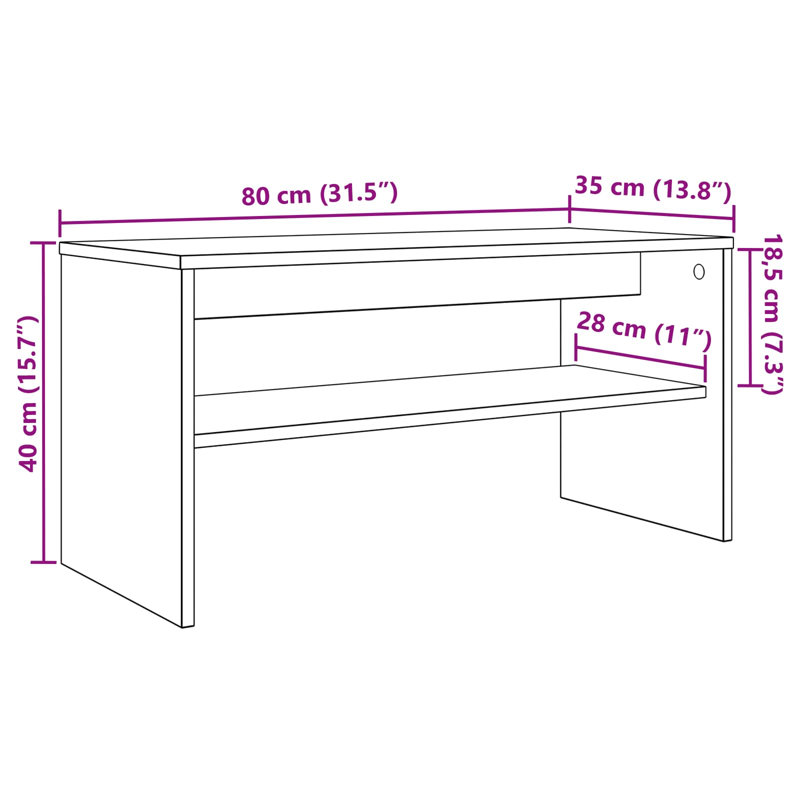 TV Stand for TVs up to 32", Black Oak