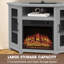  Corner TV Unit Stand fits TVs up to 55" With 18" Electric Fireplace Included-1951150168