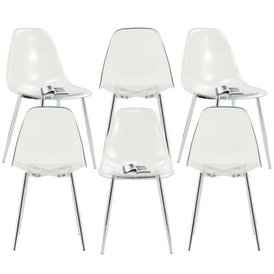 Transparent Minimalist Plastic Dining Chairs