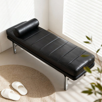 Banc rembourré noir