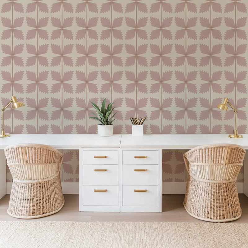 Palmetto - Wallpaper, Deco Pink, Peel & Stick