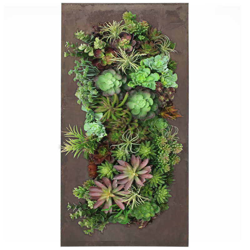 Willamette Metal Wall Planter, Rust Zinc, 28.5" H x 17.56" W x 3.63" D
