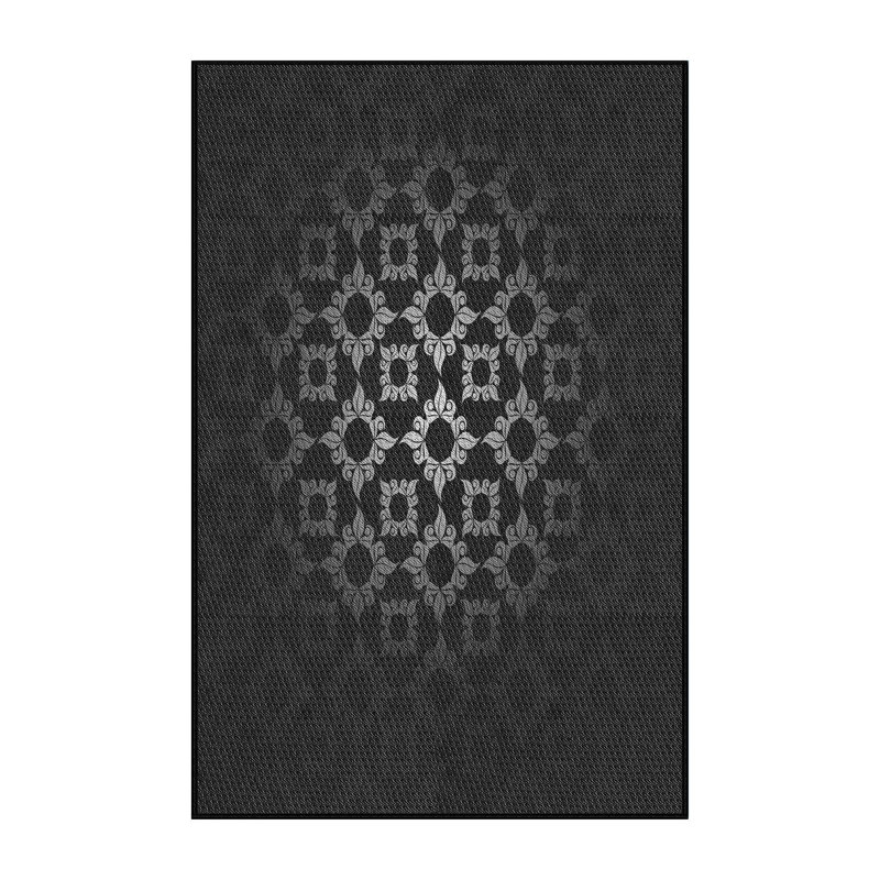 Tapis noir tissé à la machine, Rectangle 6 pi x 9 pi