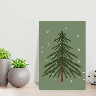 Contemporary Art Abstract Contemporary Pine Tree Forest Winter Wall Art 1 Piece Wrapped Canvas Wall Art