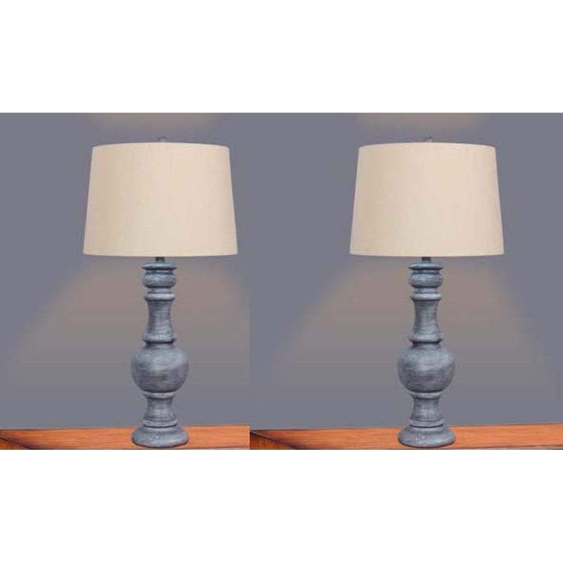 Ensemble de lampe de table gris antique 31 po Fick