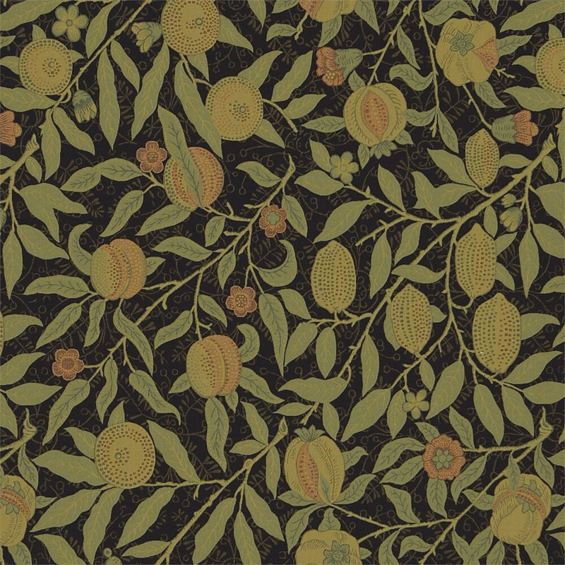 Fruit Fabric, Black/Claret