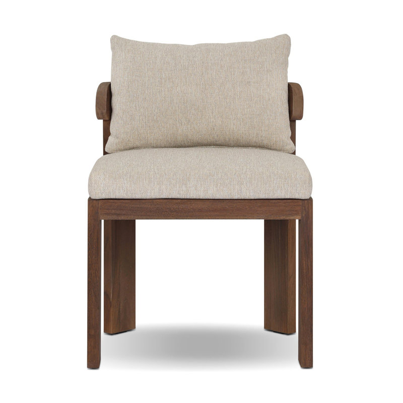 Jackson Outdoor Teak Dining Side Chair, Ellor Beige