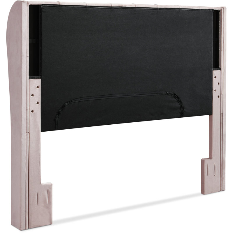 Upholstered Wingback Headboard, Queen, Dusty Mauve