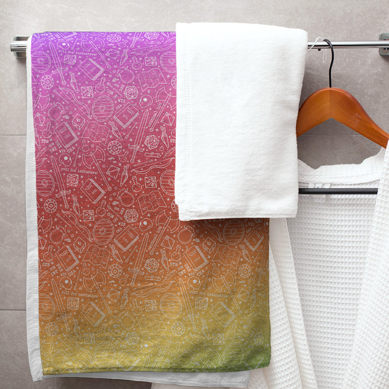 Katelyn Elizabeth Bath Towel, Black/Red/White