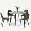 Ensemble de salle à manger extensible 5 pièces avec table en panneau de fibres à densité moyenne et 4 chaises rembourrées en faux suède-133655657