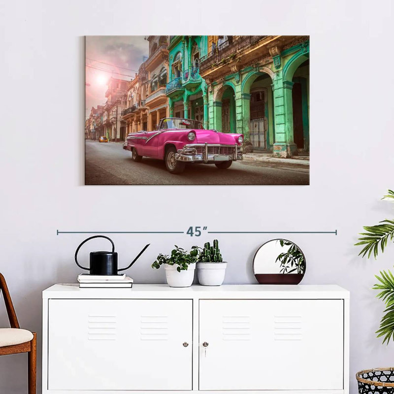 Mehar Classic Pink Car, 24'' H x 36'' W