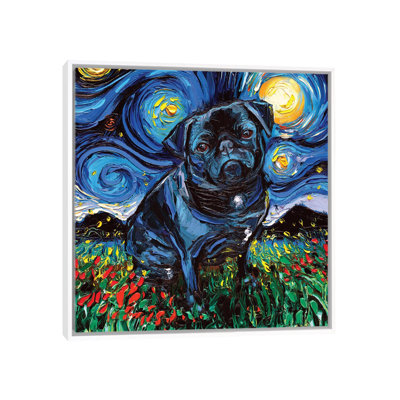 " Black Pug Night " by Aja Trier