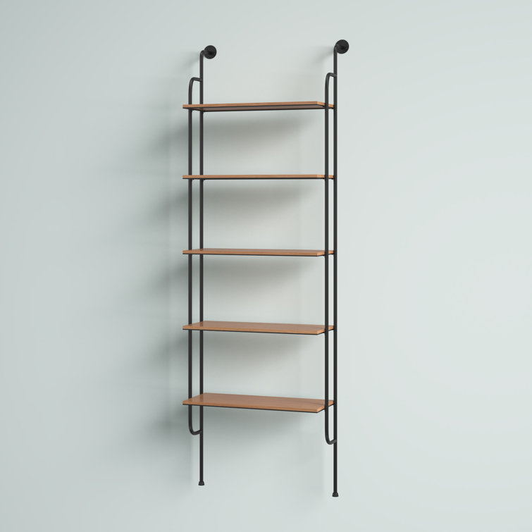 3-Tier Shelves Wood Shelving Unit Large Ladder Triangular Metal Display  Shelving Server Rack, 46 W x 21 D x 66.5 H