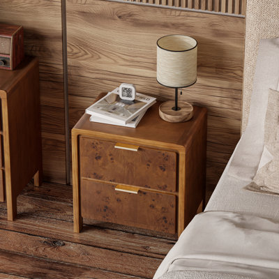 Table de chevet 2 tiroirs Manish Rustic Farmhouse