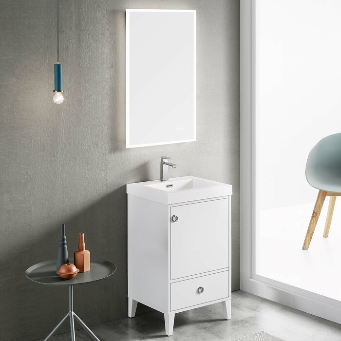 Ebern Designs Jez 20.125'' Single Bathroom Vanity with Polyvinyl Top ...