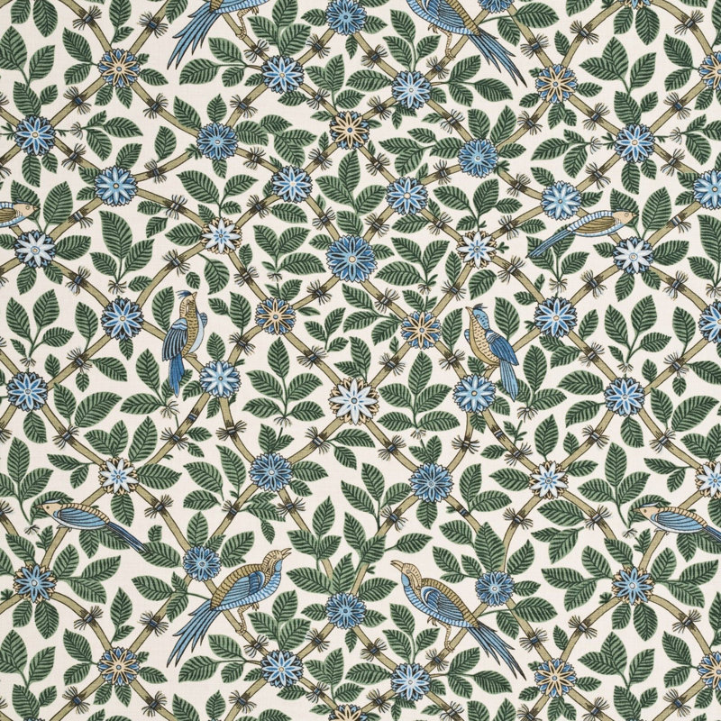 Crayford Bamboo Bird 100% Linen Fabric