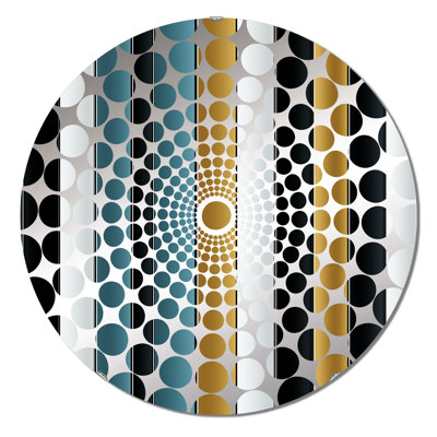 Green And Gold Classic Pinstripe Pattern - Concentric Circles Decorative Mirror