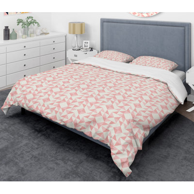 Ensemble de housse de couette en patchwork à motif géométrique abstraite de style mid-century