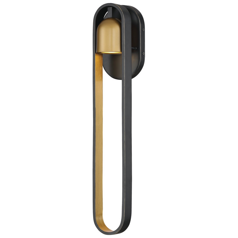 Ettinger Wall Light, Black/Silver, 23" H × 4.5" W × 3.75" D