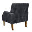 Fauteuil gris foncé de style moderne du milieu du siècle, recouvert de velours côtelé de 5 cm de large et doté de 9 pieds en bois massif, idéal pour un salon confortable et relaxant.