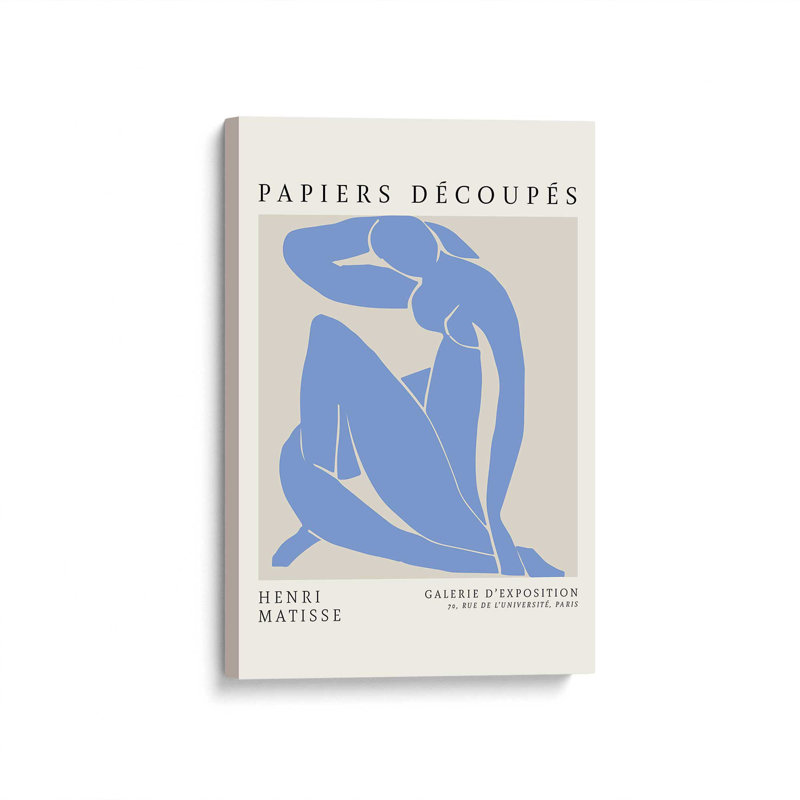 Blue Nude II Matisse, affiche d'art, Toile tendue, H 48 po x l 32 po x P 1,25 po