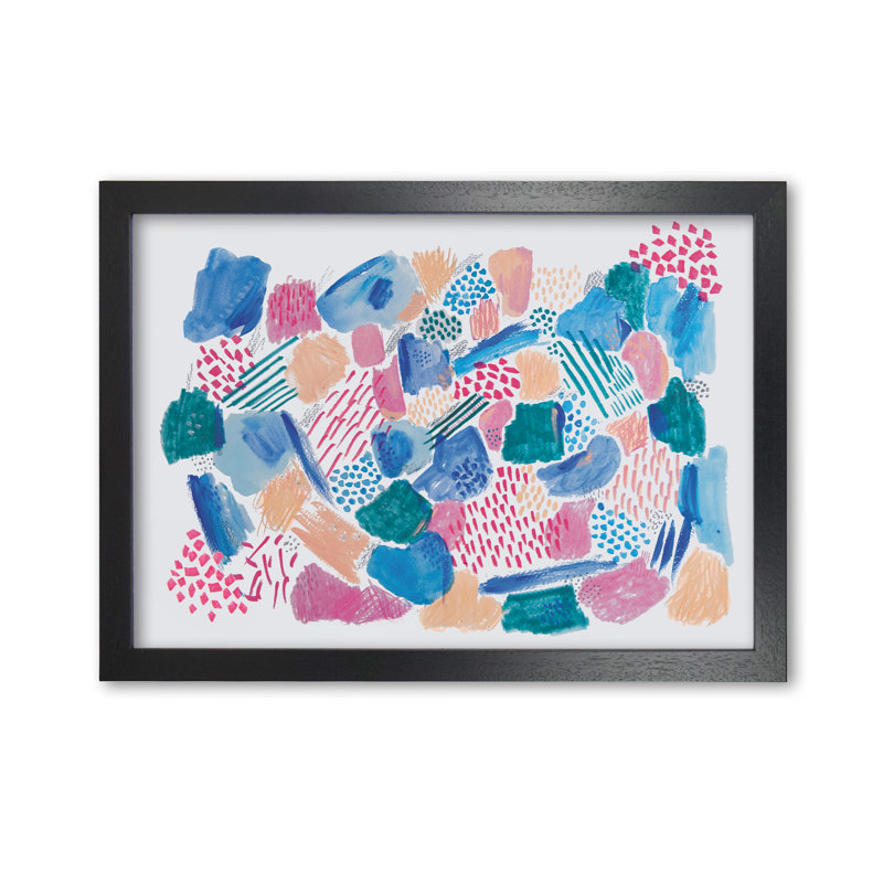Mark Making Pattern by Laura Irwin - Print, Black Framed, 42cm H x 59.4cm W x 3cm D