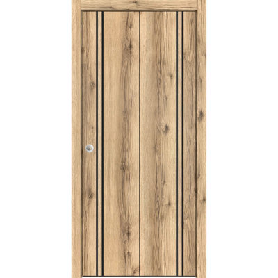 Porte pliante en bois massif massif