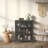 Benoite 40.04-inch Black Two Door Metal Storage Cabinet with Fluted Clear Doors and Gold Handles-959007288