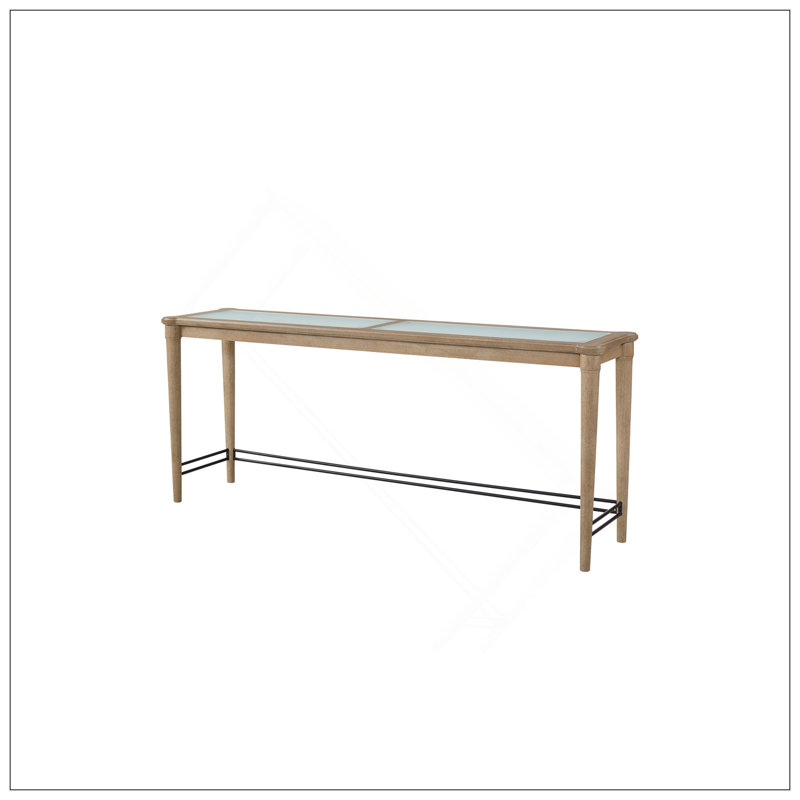 Console en verre givré avec 3 tabourets