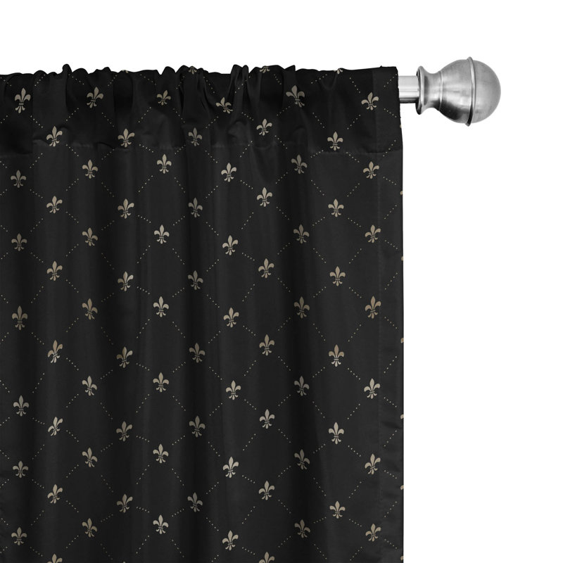 Fleur De Lis Semi-Sheer Rod Pocket Curtain Panels, 28" x 95"