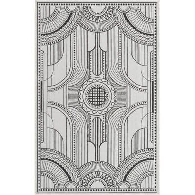 Tapis contemporain blanc et noir Huitt