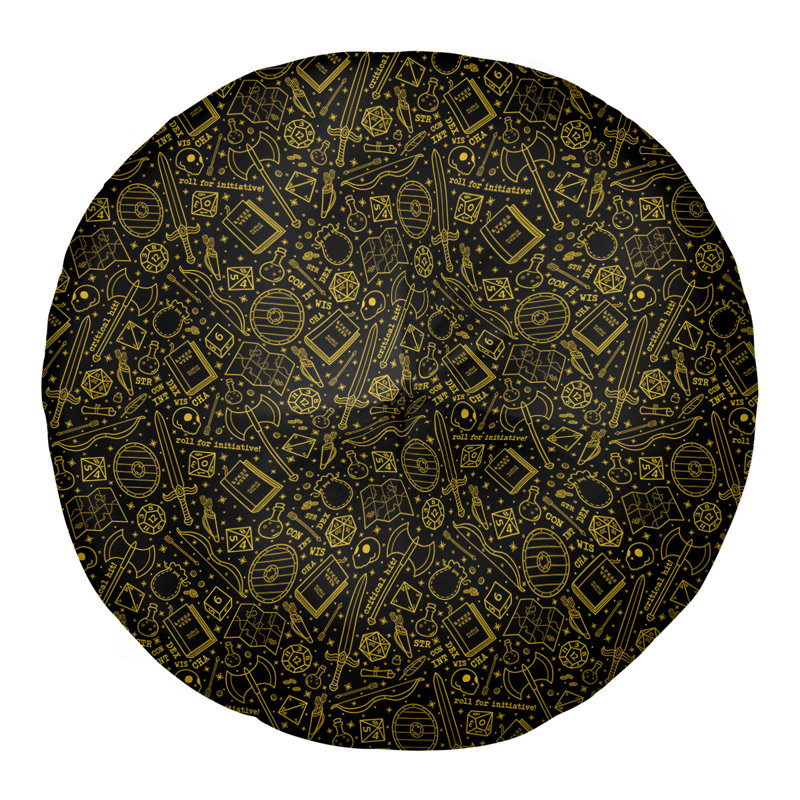 Coussin de sol Katelyn Elizabeth, 26 po x 26 po, Noir/jaune