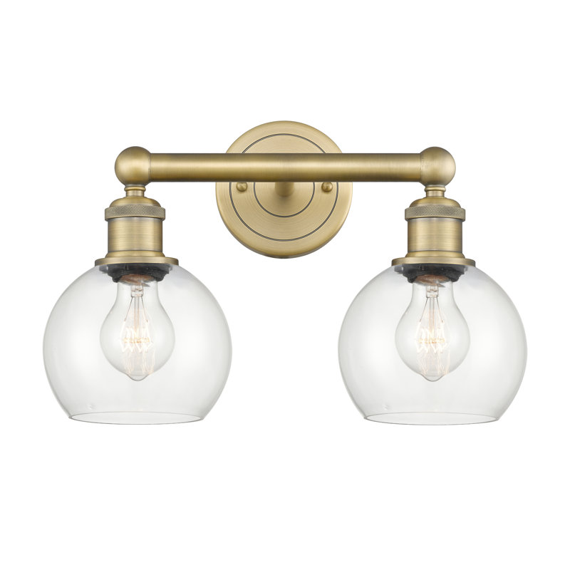 Cambria 2 - Light Dimmable Vanity Light, Clear, Brushed Brass
