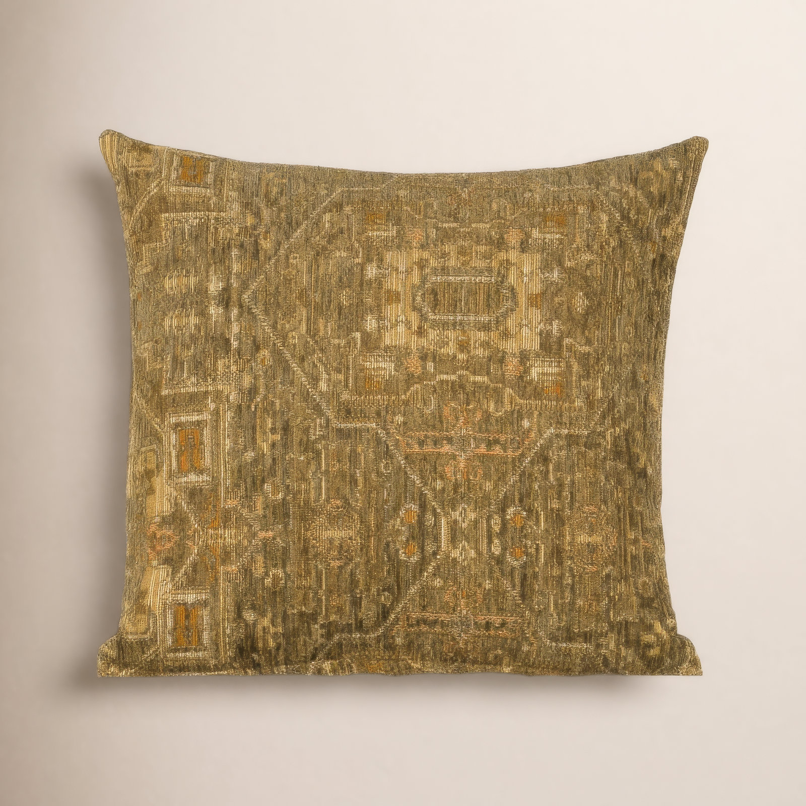 Olcott Throw Pillow, Square 20", Polyester, Zapatta Sage