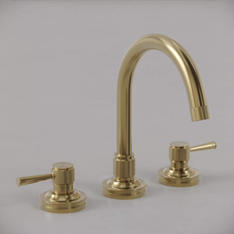 Wide Spread Lavatory Faucet, Less Handle, Satin Gold