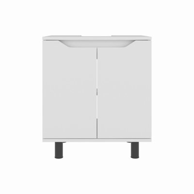Marlo Under Sink Cabinet with Two Doors and Interior Storage Shelves, Cut-Out Back, 22 Wide Freestanding, Modern Bathroom Storage