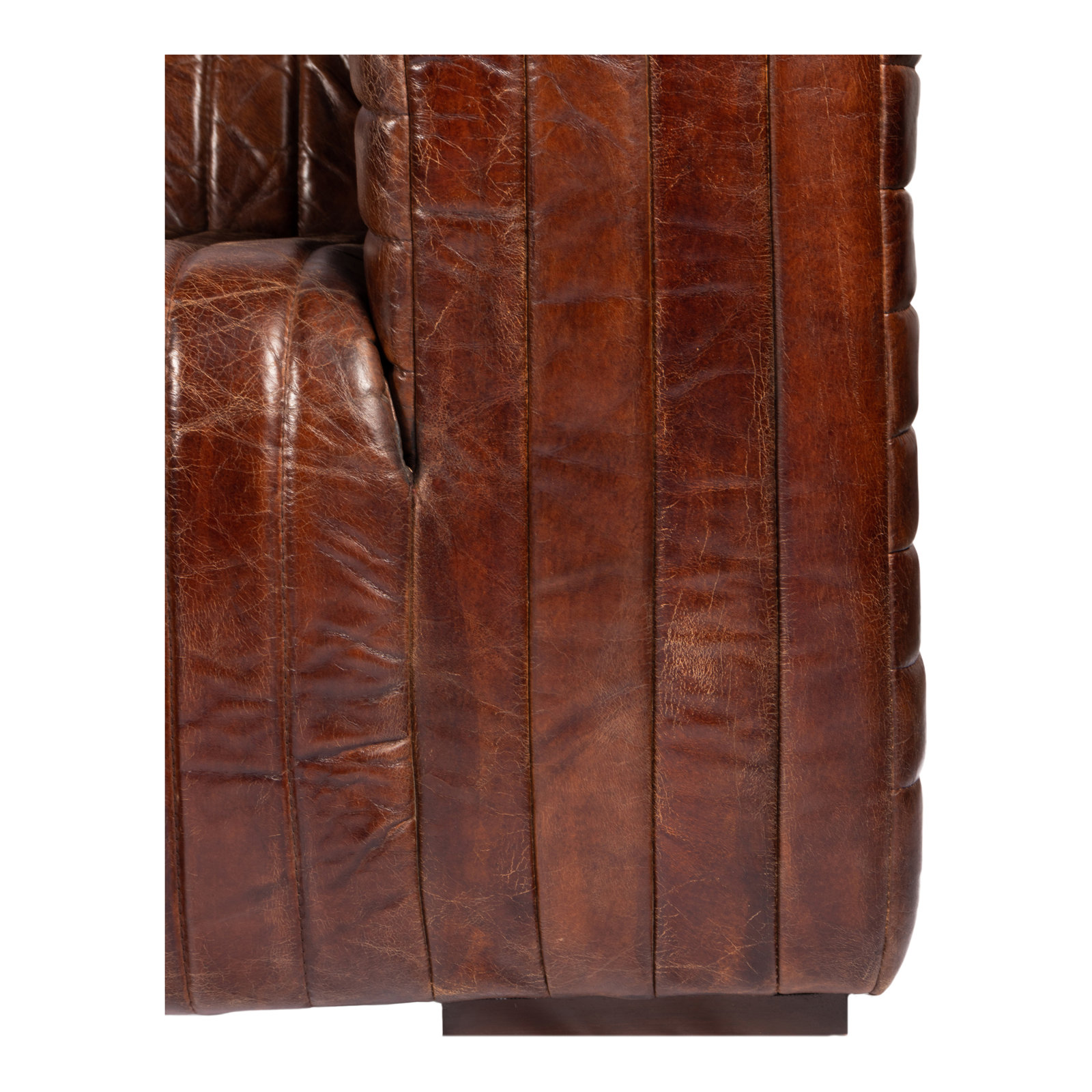 95" Genuine Leather Sofa, Brown Genuine Leather