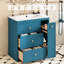 Meuble-lavabo moderne 30 po - Armoire bleue avec lavabo en céramique et quatre tiroirs pour une détente fonctionnelle et pratique